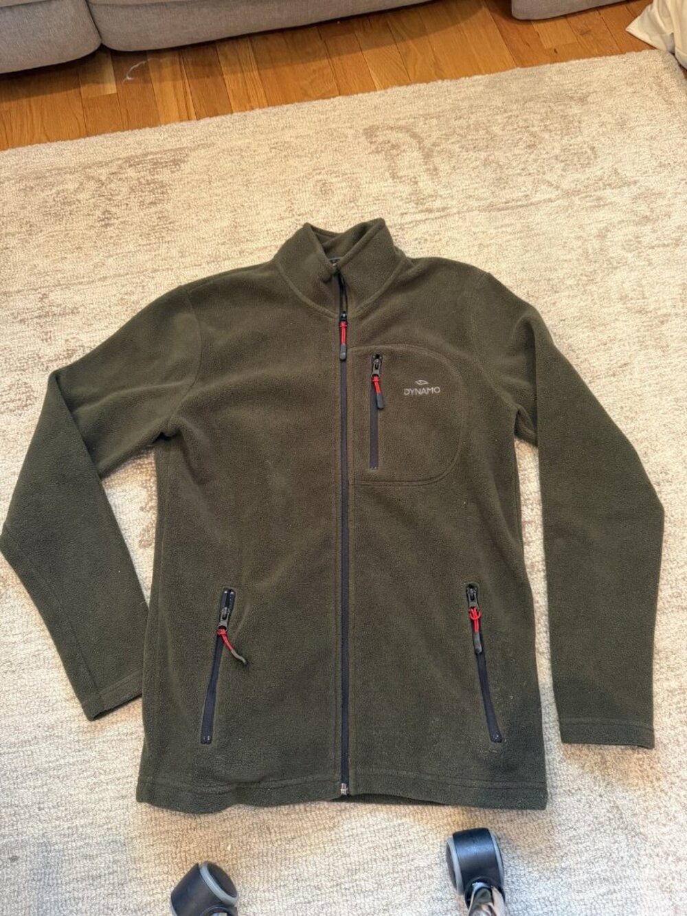 Olive Dynamo Zip Fleece Jacket S NWT